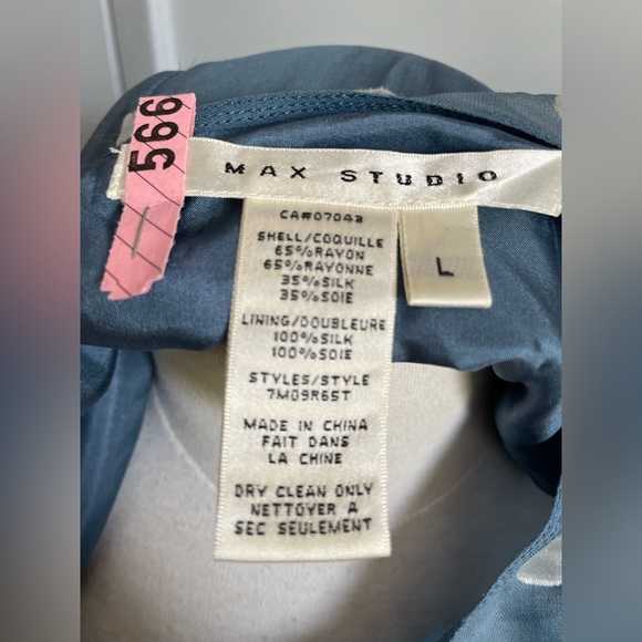 Max Studio Silk Sleeveless Top In Shades Of Blue, Grey, Silver, Size L - Picture 8 of 12